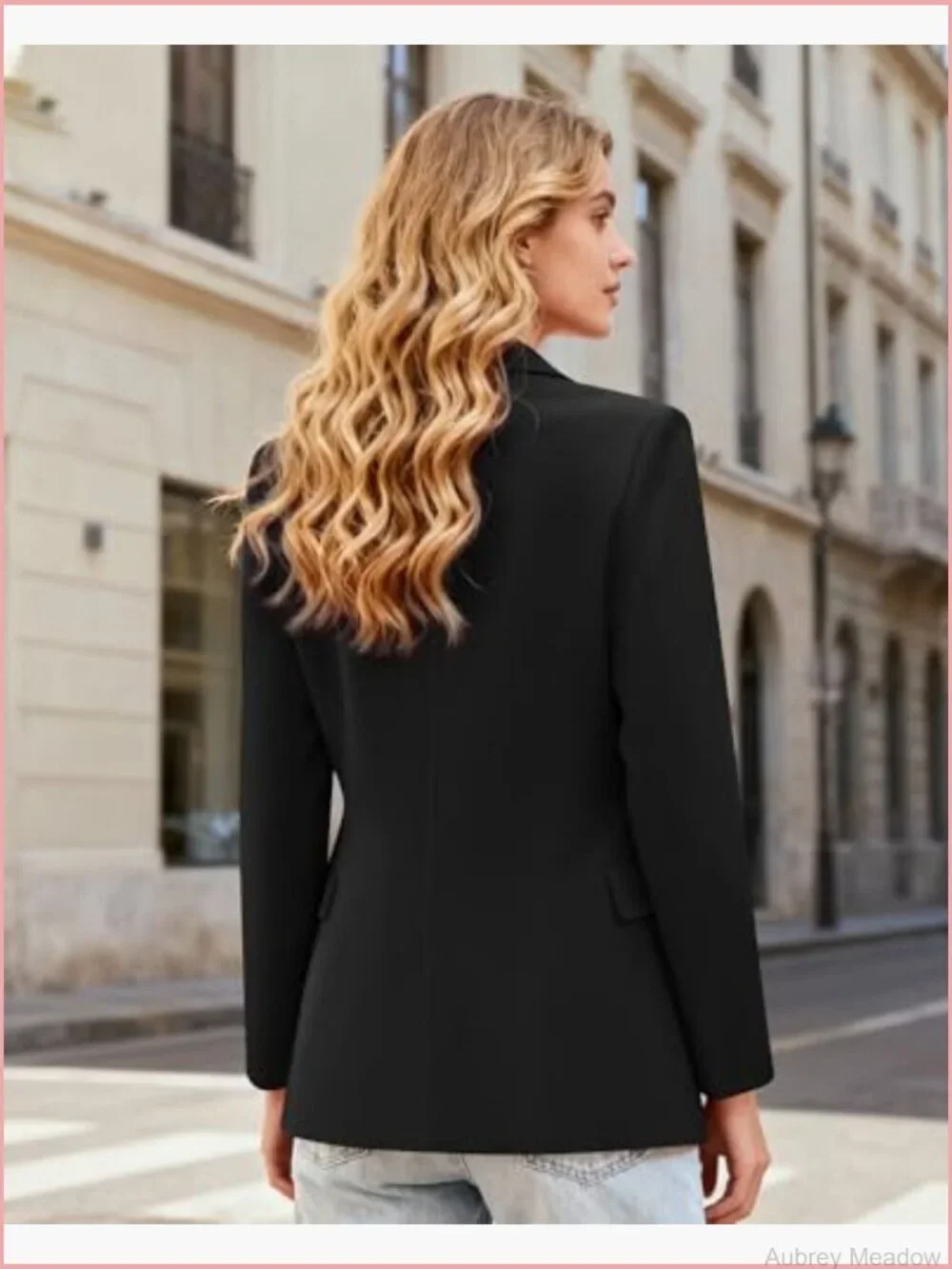 Womens One Button Blazer Long Sleeve Notch Lapel Office Work Jacket Suit with